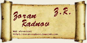 Zoran Radnov vizit kartica